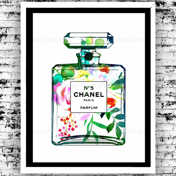 Handmade Other - Art Print Floral Perfume Glamour CC Fashion Wall Decor